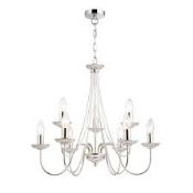 Boxed Home Collection Alexa 9 Light Chandelier Polished Nickel RRP £180