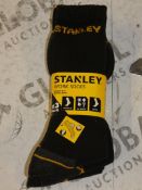 Lot to Contain 5 Brand New Packs of 3 Size 6 - 11 Stanley Work Socks RRP £6 Each