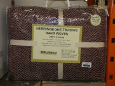 Herringbone Double 228 x 254cm Hand Woven Throw