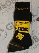 Lot to Contain 5 Brand New Packs of 3 Size 6 - 11 Stanley Work Socks RRP £6 Each
