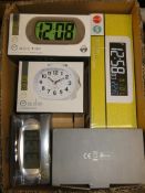 Lot to Contain 5 Assorted Clocks to Include Acctim Smart Light Alarm Clocks and a Acctim Lila