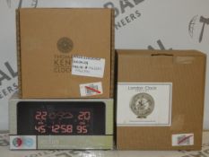 Lot to Contain 3 Assorted Thomas Kent, Acctim and London Clock Company Mantle Clocks and Weather