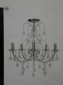 Lot to Contain 2 Boxed Home Collection Violet Flush Stainless Steel and Glass Droplet Chandelier