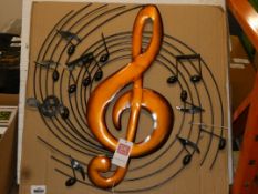 Boxed SK Style Treble Clef Swirl Metal Wall Décor RRP £35 (11053)(HAZM6309)