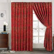 Lot to Contain 2 Pairs of Fusion Fully Lined Eastbourne Burgundy Eyelet Headed Curtains 46 x