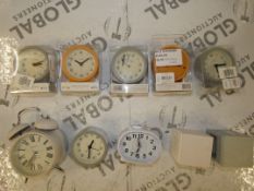 Lot to Contain 10 Assorted Boxed and Unboxed Clocks to Include 6 x Jones Sunshine Alarm Clocks, 2