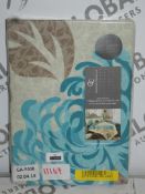 Lot to Contain 6 Gaveno Cavailia Botanical Single Duvet Cover Sets in Cream and Teal (GAVC1028)(