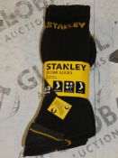 Lot to Contain 5 Brand New Packs of 3 Size 6 - 11 Stanley Work Socks RRP £6 Each