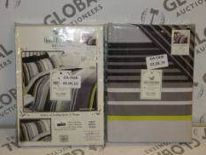 Lot to Contain 2 Assorted Finest Homewear Cambridge Stripe Single Designer Bedding Sets Combined RRP