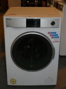Sharp ES-HDBB147W0 1400RPM A Rated Under Counter Washer Dryer in White and Stainless Steel