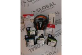 Box Containing An Assortment Of Items to Include G231 Computer Headsets with Microphone, HP and