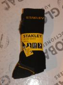 Lot to Contain 10 Brand New Packs of 3 Size 6 - 11 Stanley Work Socks Combined RRP £60