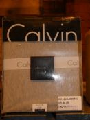 Boxed Calvin Klein 160 x 200cm Grey Fitted Bed Sheet RRP £90 (833421)