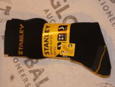 Lot to Contain 10 Brand New Packs of 3 Size 6 - 11 Stanley Work Socks Combined RRP £60