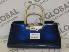 Brand New Womens Coolives Metallic Blue and Gold Ladies Designer Handbags RRP £50