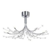 Lot to Contain 2 Boxed Home Collection Zoe Stainless Steel and Glass Ceiling Lights Combined RRP £