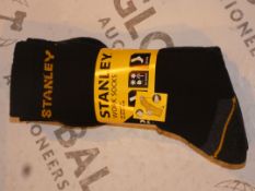 Lot to Contain 10 Brand New Packs of 3 Size 6 - 11 Stanley Work Socks Combined RRP £60