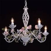 Boxed Flora 5 Light Candle Style Chandelier Ceiling Light Fitting RRP £110 (MWHG1028)(10128)