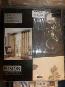 Lot to Contain 2 Pairs of 90 x 72Inch Charcoal Fusion Eyelet Headed Curtains