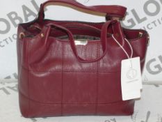 Brand New Womens Coolives Oxblood Leather Gold Detail Ladies Designer Handbag RRP £50