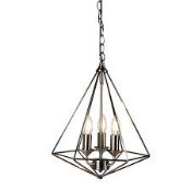 Lot to Contain 2 Searchlight 3 Light Pyramid Pendant Lights Combined RRP £160 (10163)