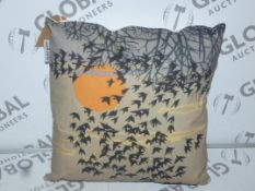 Lot to Contain 2 Bird Print Designer Scatter Cushions Combined RRP £50 (XB2K1038)(10608)