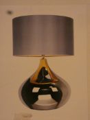 Lot to Contain 2 Boxed Home Collection Claire Glass Base Fabric Shade Table Lamps Combined RRP £100