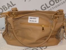 Brand New Womens Coolives Tan Leather Ladies Designer Handbag with Gold Detail RRP £50