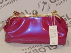 Brand New Womens Coolives Hot Pink Gloss Mini Handbag with Gold Diamante Detail RRP £50
