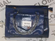 Brand New Womens Coolives Blue Leather Snake Skin Effect Ladies Designer Handbag RRP £50