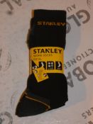 Lot to Contain 10 Brand New Packs of 3 Size 6 - 11 Stanley Work Socks Combined RRP £60