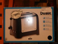 Boxed Dualit Stainless Steel and Black Toaster RRP £70 (765627)