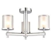 Lot to Contain 2 Boxed Endon Briton 3 Light Semi Flush Ceiling Light Fittings Combined RRP £110 (