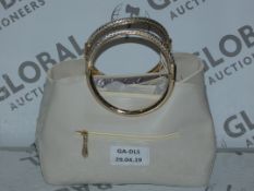 Brand New Womens Coolives Ivory and Gold Mini Handbag RRP £50