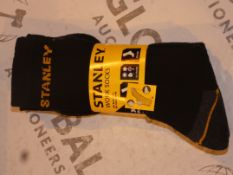 Lot to Contain 10 Brand New Packs of 3 Size 6 - 11 Stanley Work Socks Combined RRP £60