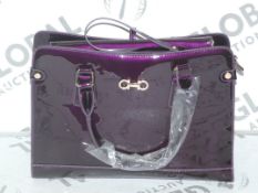 Brand New Womens Coolives Aubergine Gloss 3 Piece Ladies Handbag Clutch Bag and Purse RRP £50