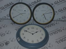 Lot to Contain 3 Assorted Jones Collection Wall Clocks Combined RRP £80 (73411044)(73411108)(