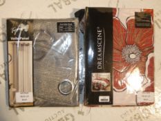 Assorted Items to Include 2 Dream Scene Single Duvet Cover Sets in Red and 2 Tyrone Grey Single