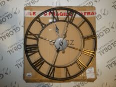 Boxed Roman Numeral OT+GZ Over Sized Wall Clock RRP £180 (8527)