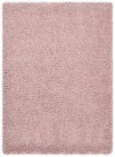 Long Weave Oxford Pile Shaggy Rug in Baby Pink RRP £35 (LOWV2155)