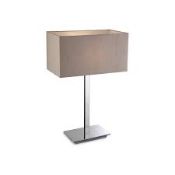 Boxed First Light Stainless Steel with Oyster Shade Designer Table Lamps RRP £55 Each (8085)