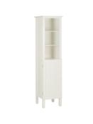 Boxed St Ives Solid White Wooden Single Door Tall Boy Bathroom Storage Cabinet RRP £250 (781197)