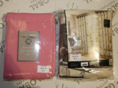 Assorted Items to Include Imperial Rooms Supreme Eyelet Headed 90 x 72Inch Pink Curtains and