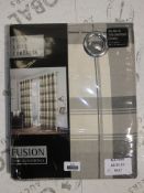 Fusion 46 x 54Inch Balmoral Check Slate Grey Eyelet Headed Curtains (8527)