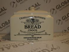 Boxed Charlotte Watsons Bread Bin RRP £55 (XWH1002)(8210)(In Need of Attention)