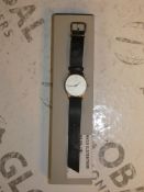 Boxed Jigsaw Black Leather Strap Circular Face RRP £90 (325651)