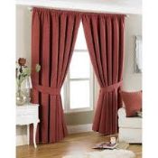 Bagged Pair of Paoletti Mikado Devere 90 x 90Inch Room Darkening Curtains in Burgundy RRP £90 (