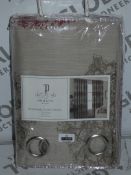 Lot to Contain 2 Pairs of Paoletti Ready Made Eyelet Headed Oakdale Curtains 46 x 54Inch (11238)