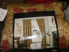 Pair of Curtina 90 x 72Inch Red and Gold Curtains RRP £65 (10894)