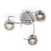 Lot to Contain 3 Assorted Home Collection Eva 3 Light Flush Designer Ceiling Lights Combined RRP £